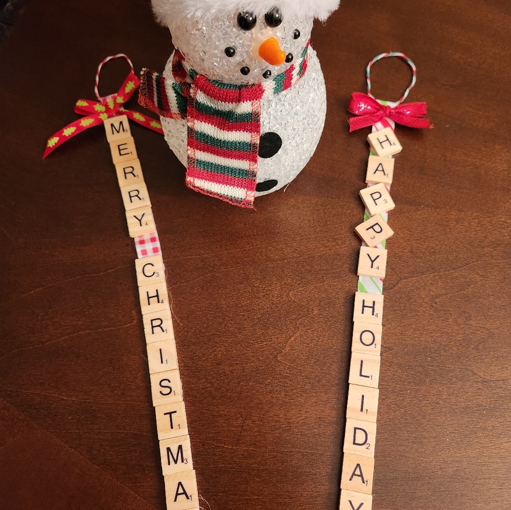 Scrabble Christmas Ornaments and Tags